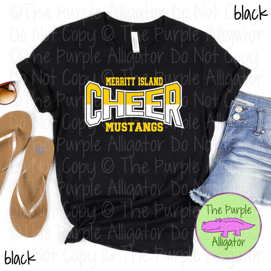 Merritt Island Mustangs Cheer Curve SC19 Mascot School Spirit Wear Team Swag - CHOOSE YOUR DESIGN COLORS - 0625 (d2f TPA)