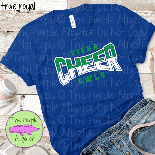 Viera MS Owls Cheer Curve SC19 Mascot School Spirit Wear Team Swag - CHOOSE YOUR DESIGN COLORS (d2f TPA)