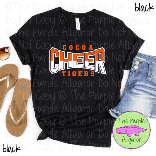 Cocoa Tigers Cheer Curve SC19 Mascot School Spirit Wear Team Swag - CHOOSE YOUR DESIGN COLORS - 0625 (d2f TPA)
