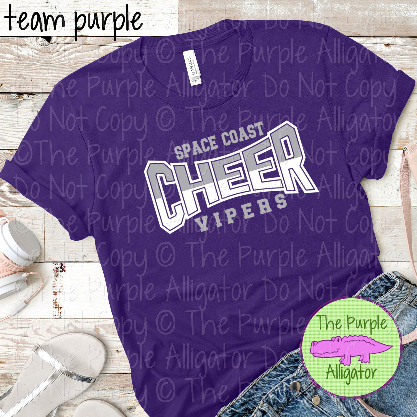 Space Coast Vipers Cheer Curve SC19 Mascot School Spirit Wear Team Swag - CHOOSE YOUR DESIGN COLORS - 0625 (d2f TPA)