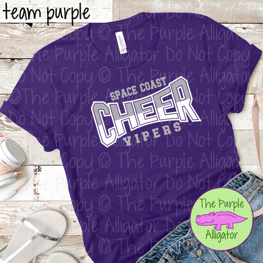 Space Coast Vipers Cheer Curve SC19 Mascot School Spirit Wear Team Swag - CHOOSE YOUR DESIGN COLORS - 0625 (d2f TPA)
