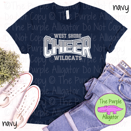 Westshore Wildcats Cheer Curve SC19 Mascot School Spirit Wear Team Swag - CHOOSE YOUR DESIGN COLORS - 0625 (d2f TPA)