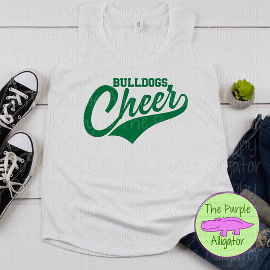 Bulldogs Cheer Swash SC27 Mascot School Spirit Team Swag - CHOOSE YOUR DESIGN COLOR - 0625 (d2f TPA)