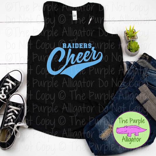Raiders Cheer Swash SC27 Mascot School Spirit Team Swag - CHOOSE YOUR DESIGN COLOR - 0625 (d2f TPA)