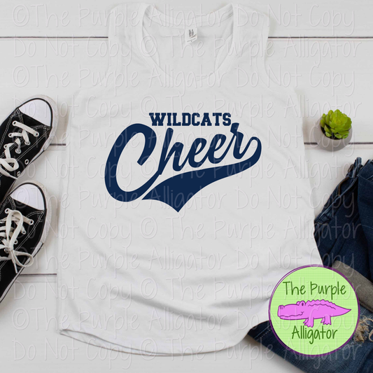 Wildcats Cheer Swash SC27 Mascot School Spirit Team Swag - CHOOSE YOUR DESIGN COLOR - 0625 (d2f TPA)