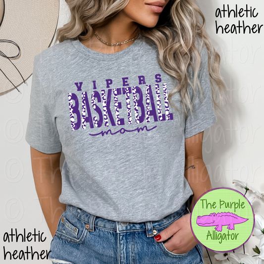 Vipers Basketball Mom SC47 Mascot School Spirit - CHOOSE YOUR DESIGN COLORS (d2f TPA)