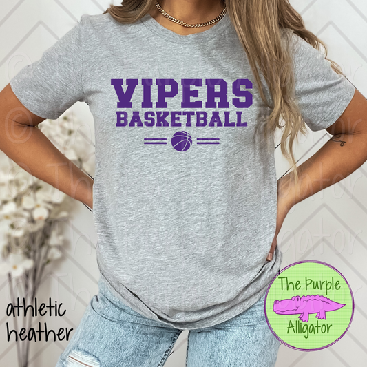 Vipers Basketball SC6 Mascot School Spirit - CHOOSE YOUR DESIGN COLOR (d2f TPA)