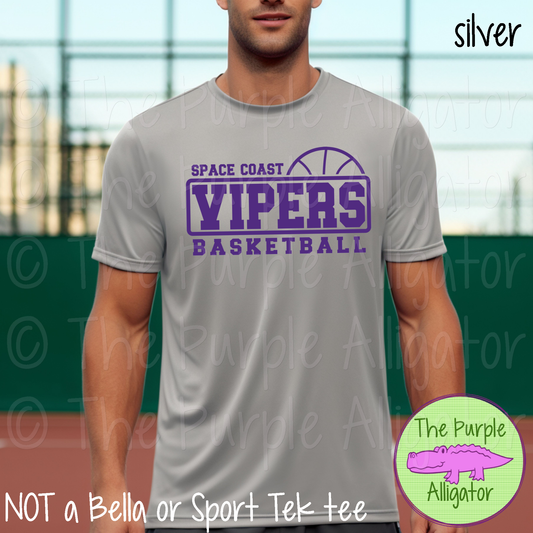 Space Coast Vipers Basketball SC9 Mascot School Spirit - CHOOSE YOUR DESIGN COLOR (d2f TPA)