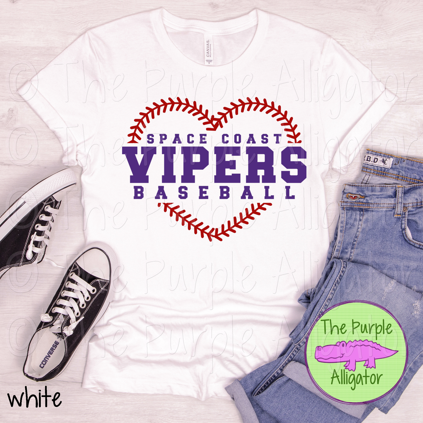 Space Coast Vipers Baseball SC63 Mascot School Spirit - CHOOSE YOUR TEXT COLOR (d2f TPA)