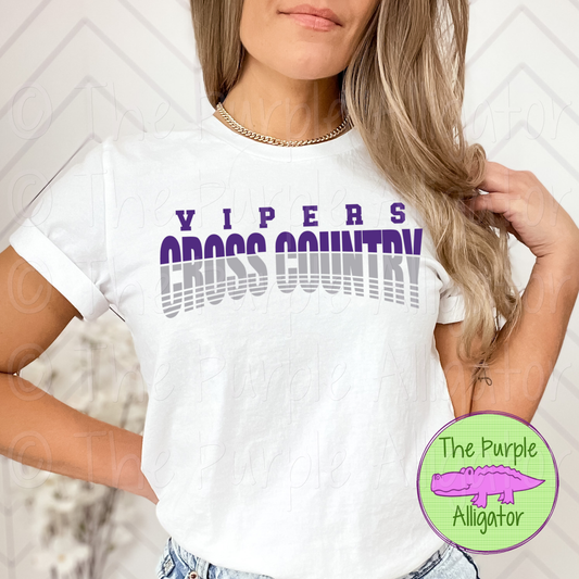 Vipers Cross Country SC2 Mascot School Spirit - CHOOSE YOUR DESIGN COLORS (d2f TPA)