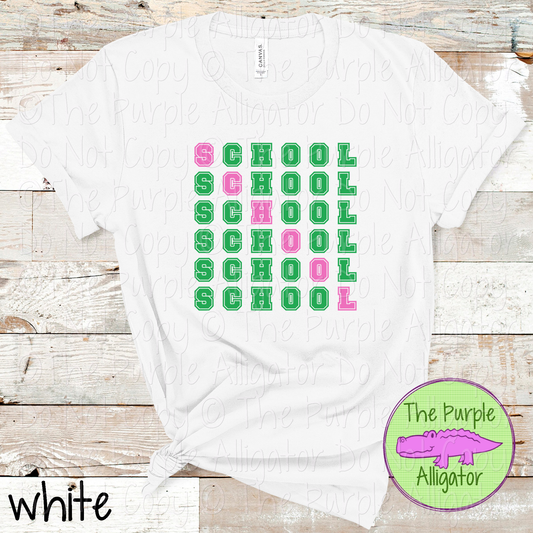 YOUR School 2 Color Stack Design | Custom Spirit Wear for Teachers, Students & Fans - CHOOSE YOUR DESIGN COLORS - 0725 (d2f TPA)