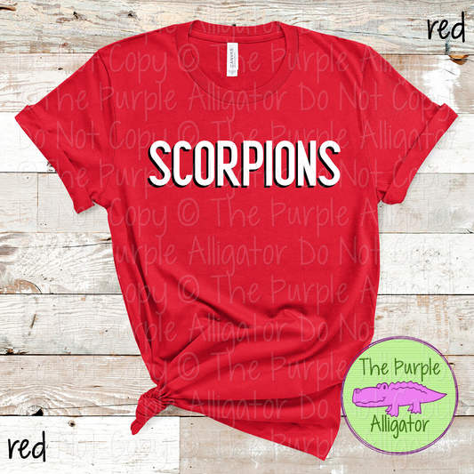 Scorpions NF Two-Tone Offset Spirit Design | Bold Two-Color Offset Text Design | CHOOSE YOUR DESIGN COLORS 0825 (d2f TPA)
