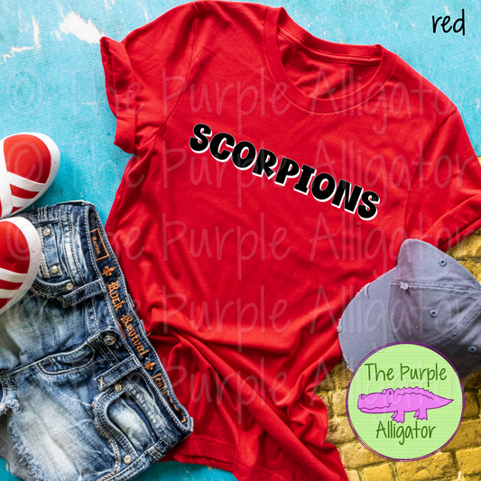 Scorpions HG Mascot School Spirit CHOOSE YOUR DESIGN COLORS 1124 (d2f TPA)