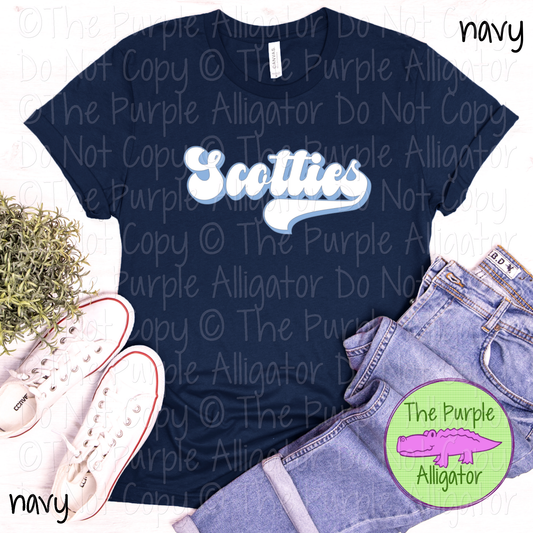 Scotties B-Retro | Custom Retro Mascot Spirit Wear for Fans & Teams - CHOOSE YOUR DESIGN COLORS 0725 (d2f TPA)