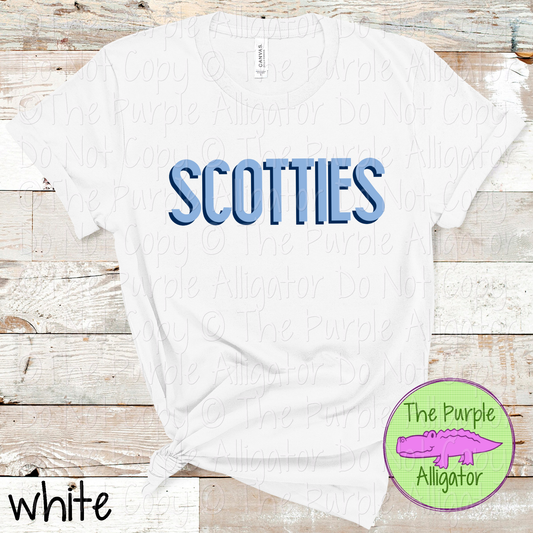 Scotties NF Two-Tone Offset Spirit Design | Bold Two-Color Offset Text Design | CHOOSE YOUR DESIGN COLORS 0825 (d2f TPA)