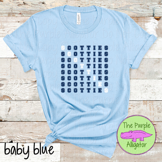 Scotties 2 Color Stack Design | Custom Spirit Wear for Teachers, Students & Fans - CHOOSE YOUR DESIGN COLORS - 0725 (d2f TPA)