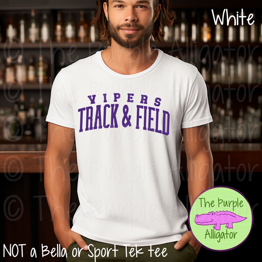 Vipers Track & Field SC20 Mascot School Spirit - CHOOSE YOUR DESIGN COLOR (d2f TPA)