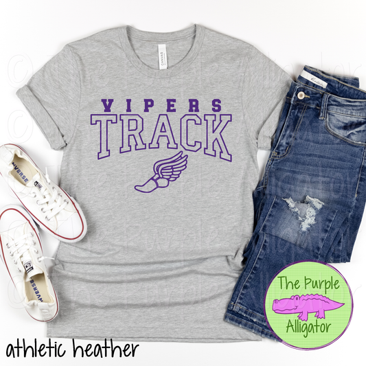 Vipers Track SC9 Mascot School Spirit - CHOOSE YOUR DESIGN COLOR (d2f TPA)