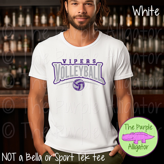 Vipers Volleyball SC55 Mascot School Spirit - CHOOSE YOUR DESIGN COLORS (d2f TPA)