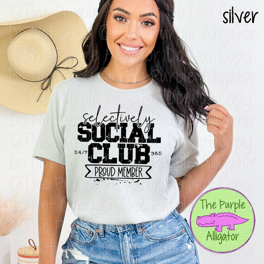 Selectively Social Club | Funny Introvert Sarcastic Design 0424 (d2f HMD)