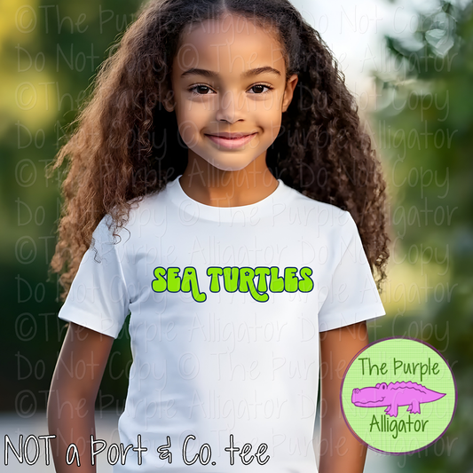 Sea Turtles Retro Swash – Custom School Spirit Wear Mascot Apparel 0424 TPA