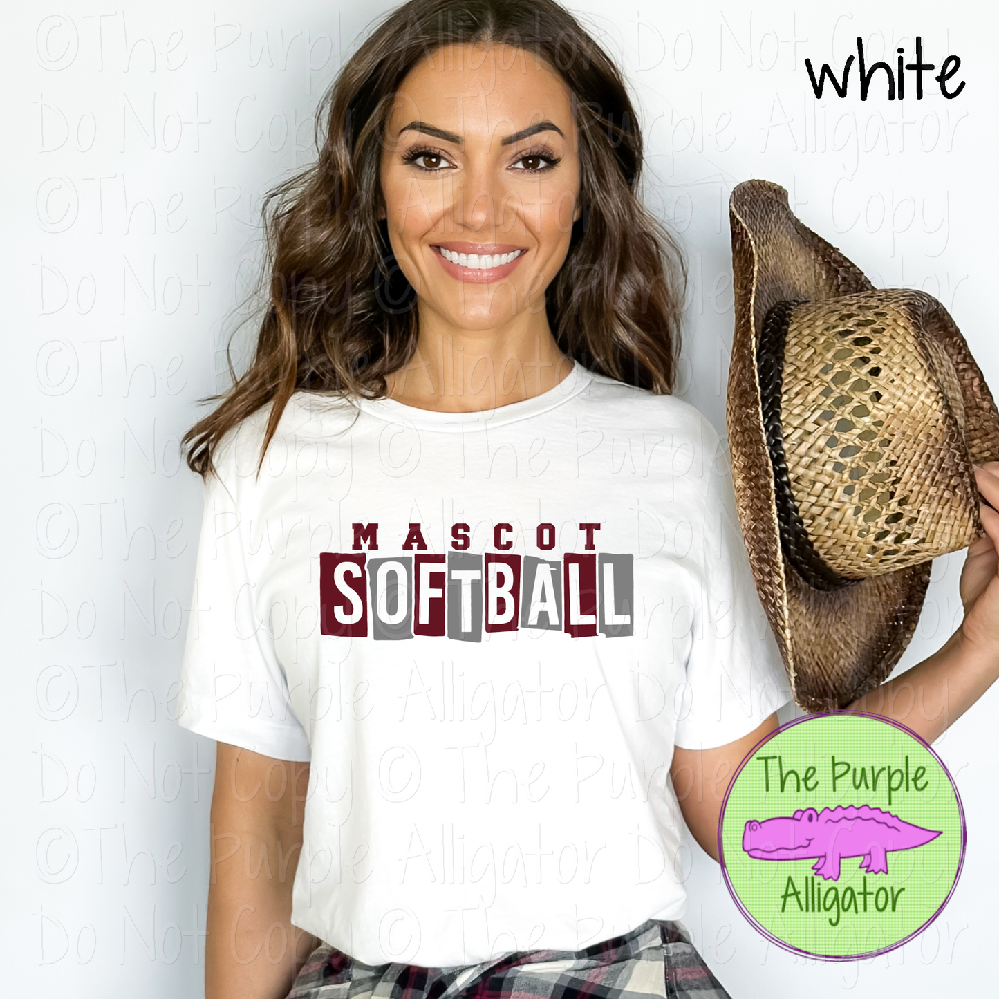 YOUR MASCOT Softball Halftime - Bold Two-Color Mascot Sports Spirit Wear Design 0126 TPA