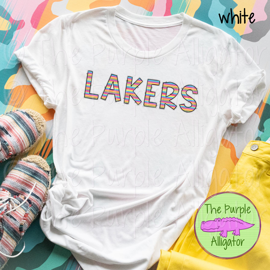 Lakers Smartie Stripes Mascot School Spirit 1124 (d2f TPA)