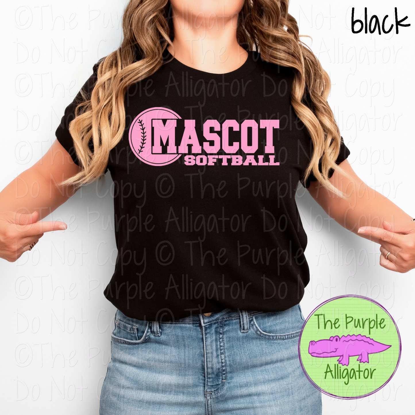 YOUR MASCOT Softball 12 Classic Varsity Softball Spirit Wear Tee | Single Custom Color 0226 TPA