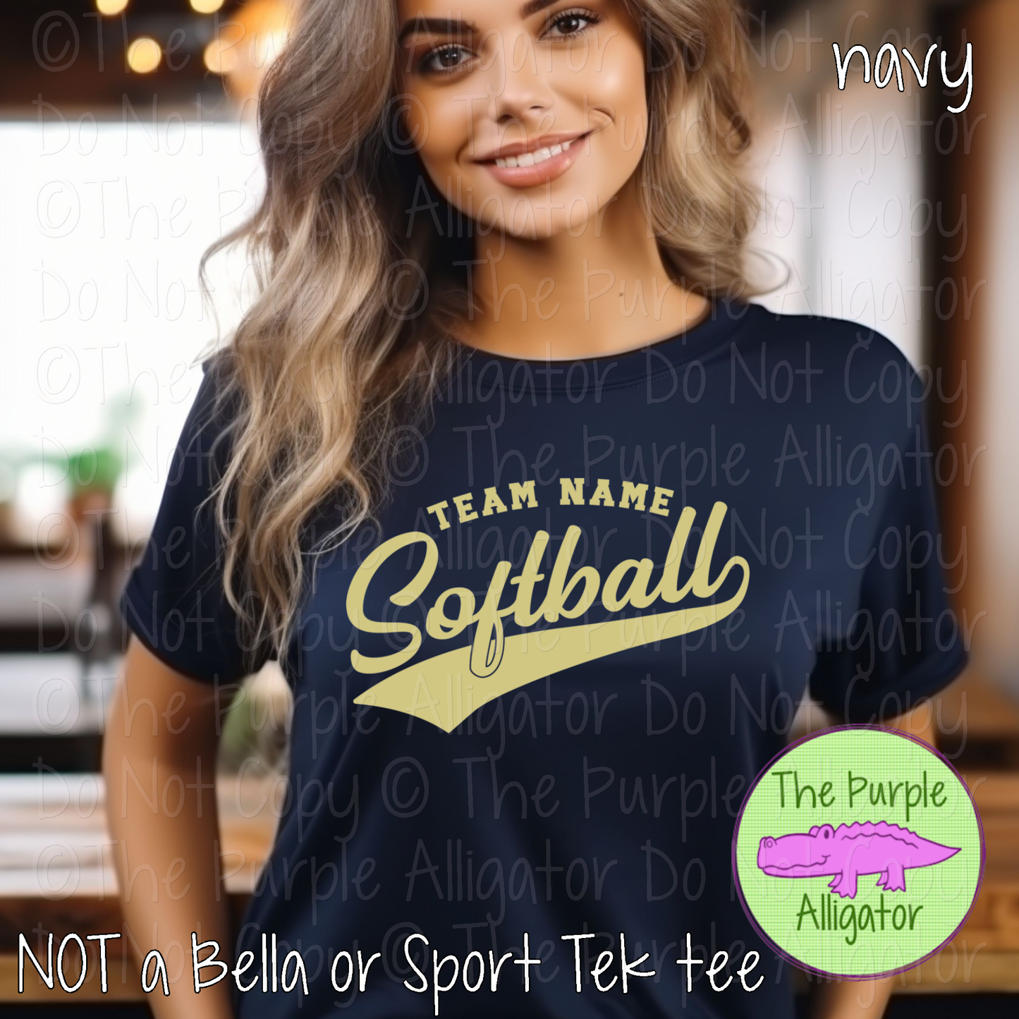 YOUR MASCOT Softball 21 Classic Script Softball Spirit Wear Tee | Custom Single Color Print 0126 TPA