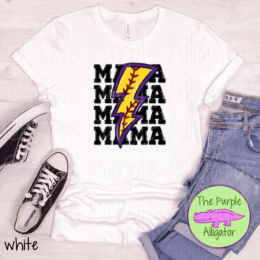 Softball Mama Purple Lightning Bolt (d2f EPC)