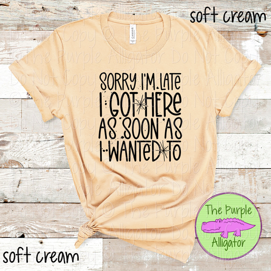 Sorry I'm Late . . . | Sarcastic Always Late Design 0524 (d2f HMD)