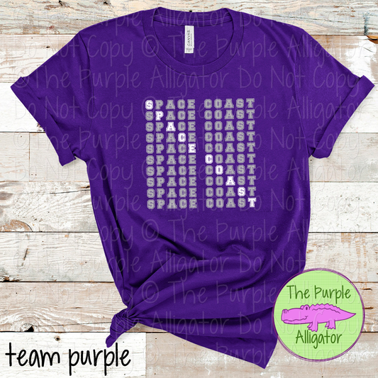 Space Coast 2 Color Stack Design | Custom Spirit Wear for Teachers, Students & Fans - CHOOSE YOUR DESIGN COLORS - 0725 (d2f TPA)
