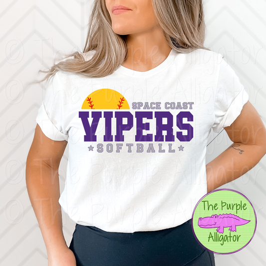 Space Coast Vipers Softball Gray Purple SC0017 (d2f TPA)