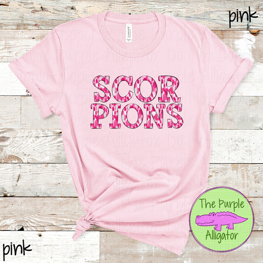 Scorpions Pink Out Brush Strokes – Custom Pink Mascot Spirit Wear Breast Cancer Awareness Apparel 0726 TPA