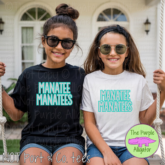 Manatee Manatees School Stack – Custom Elementary School Spirit Wear School Apparel 0726 TPA