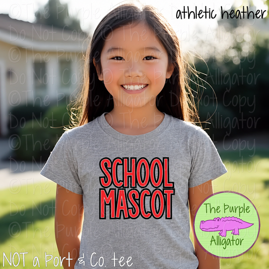 YOUR SCHOOL YOUR MASCOT School Stack – Custom Elementary School Spirit Wear School Apparel 0726 TPA