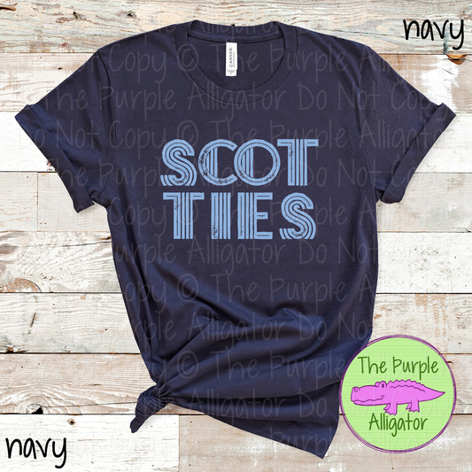 Scotties Inline Edge - The Grunge Series - Mascot Spirit Wear Distressed Block Athletic Fan Apparel 0824 TPA