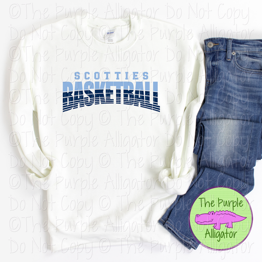 Scotties Basketball 40 - Vintage Arch Custom Basketball Spirit Wear Mascot Apparel 0624 TPA