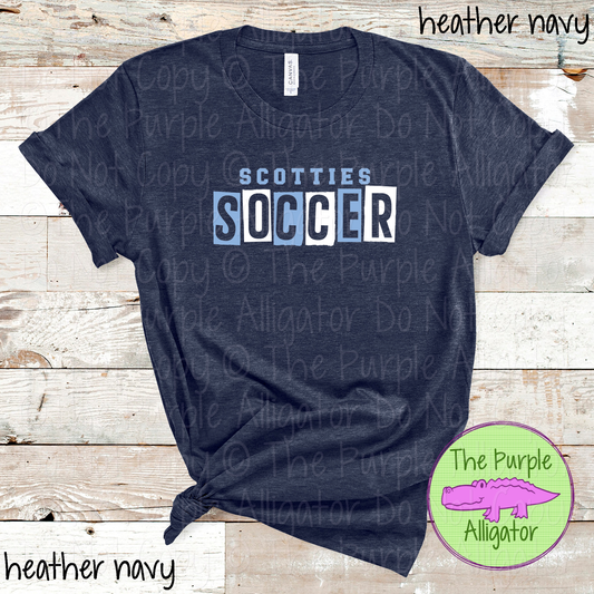 Scotties Soccer Halftime – The Halftime Series Custom Two-Color Mascot Soccer Spirit Wear 0626 TPA