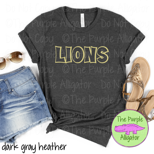 Lions Streetline Trace – The Outline Series | Comic Style Spirit Design - CHOOSE YOUR TEXT COLOR - 1025 (d2f TPA)