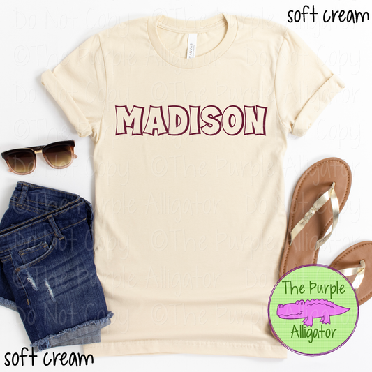 Madison Streetline Trace – The Outline Series | Comic Style Spirit Design - CHOOSE YOUR TEXT COLOR - 1025 (d2f TPA)