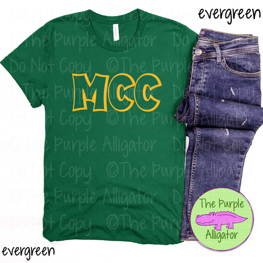MCC Streetline Trace – The Outline Series Mascot School Spirit Shirt Comic Style Game Day Apparel Custom Color 1025 TPA