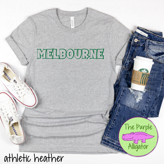 Melbourne Streetline Trace – The Outline Series | Comic Style Spirit Design - CHOOSE YOUR TEXT COLOR - 1025 (d2f TPA)