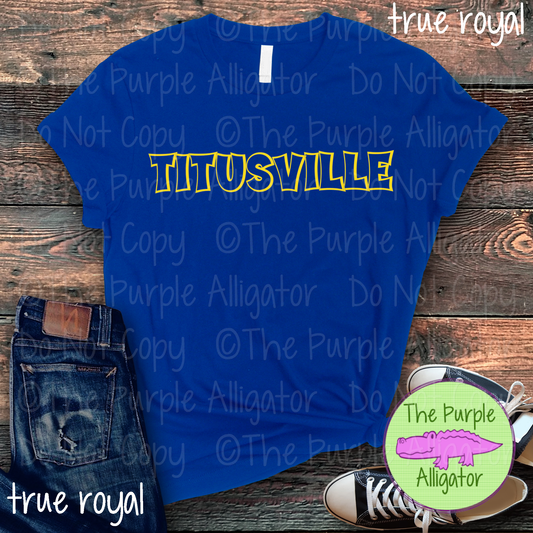 Titusville Streetline Trace – The Outline Series | Comic Style Spirit Design - CHOOSE YOUR TEXT COLOR - 1025 (d2f TPA)