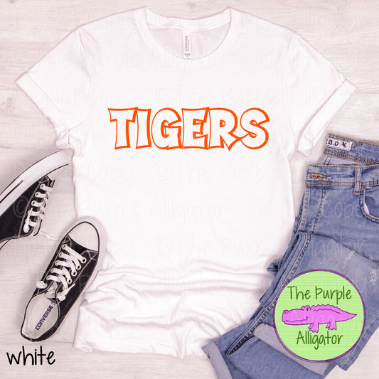 Tigers Streetline Trace – The Outline Series | Comic Style Spirit Design - CHOOSE YOUR TEXT COLOR - 1025 (d2f TPA)