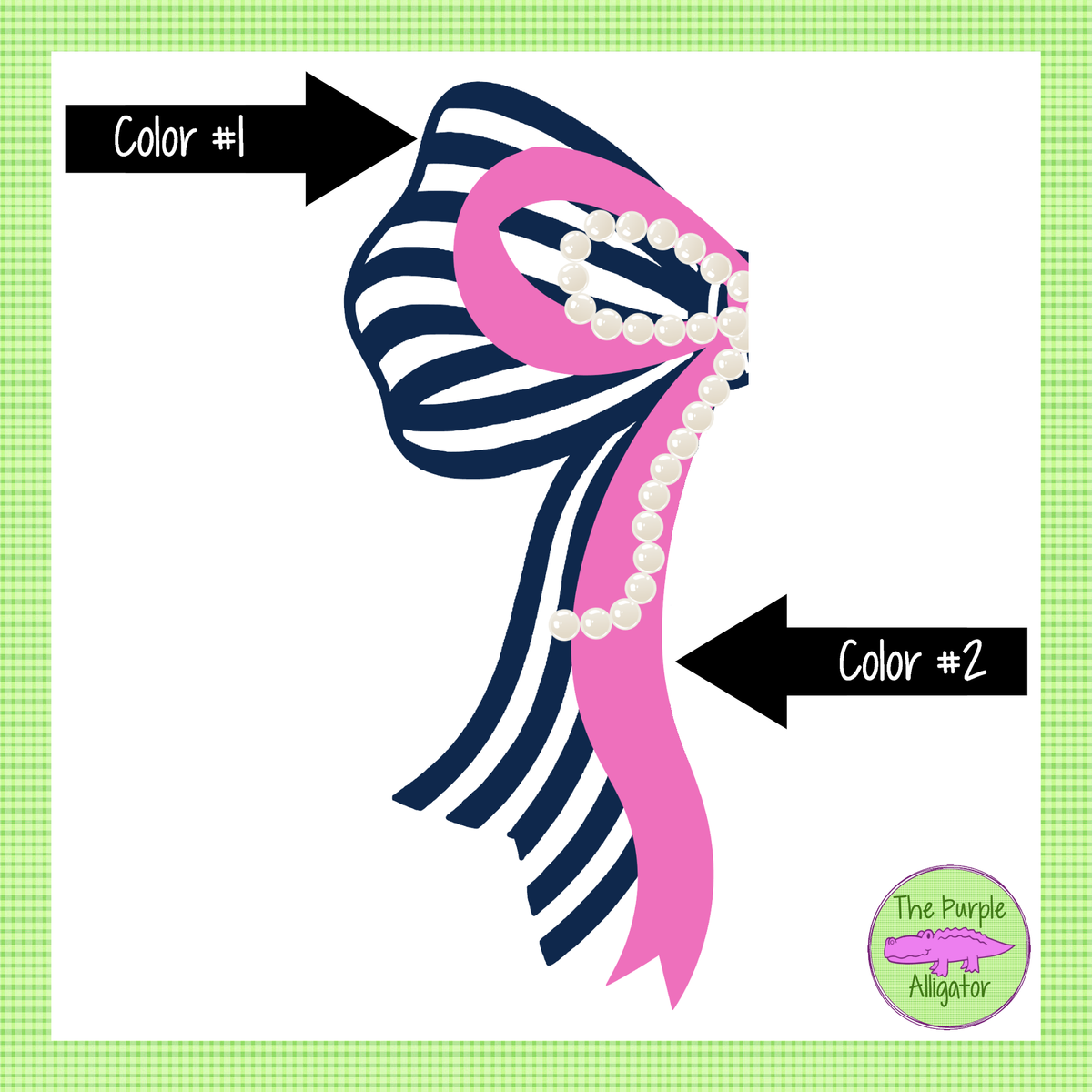 Explorers Stripes & Pearls – Custom Two-Color Mascot Bow Spirit Wear 1026 TPA