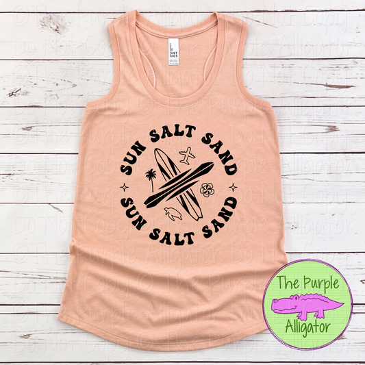 Sun Salt Sand – Surf Beach Summer Coastal Graphic Apparel 0524 YDS