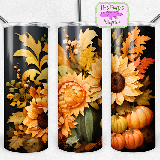 Sunflowers & Pumpkin Paper Art (BT) 20oz Tumbler
