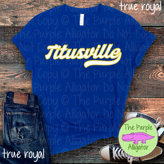 Titusville Swingline – The Signature Series | Retro Script Design - CHOOSE YOUR DESIGN COLORS - 1125 (d2f TPA)