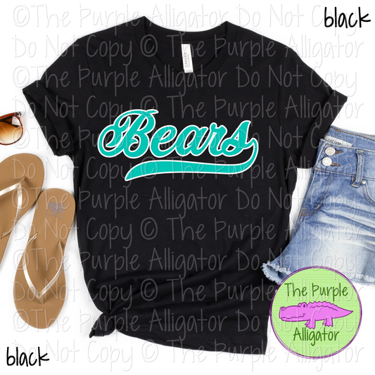 Bears Swash Mascot Spirit School Spirit Wear Team Swag - CHOOSE YOUR DESIGN COLORS - 0625 (d2f TPA)